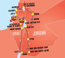 combined tours of Jordan and Israel palestine